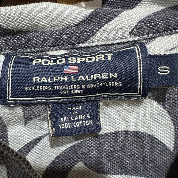 Polo Sport Ralph Lauren Polo Shirt Boys Small Blue Tribal Pattern Short Sleeve - Picture 3 of 6